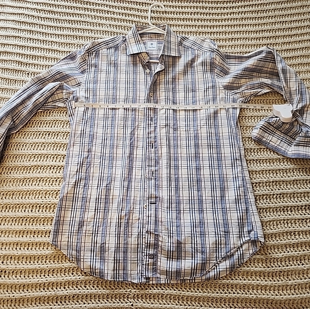 Men's Blue Plaid Shirt David Donahue